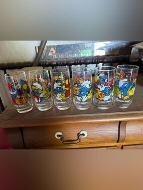 1983 Smurfday Party Series Glasses from Hardee’s